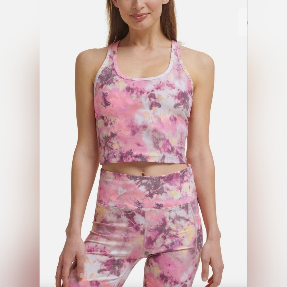 Calvin Klein Performance Printed Racerback Cropped Tank Top 